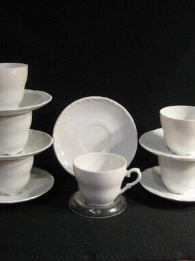 VINTAGE SCHUMANN ARZBERG BAVARIA DEMI ESPRESSO CUPS & SAUCERS - 6 SETS - MCM
